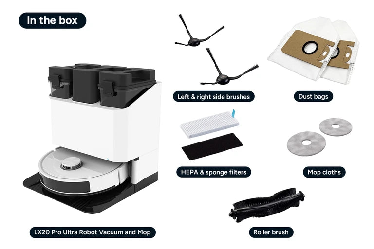 LX20 Pro Ultra Robot Vacuum and Mop with Self-Cleaning and Drying