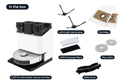 LX20 Pro Ultra Robot Vacuum and Mop with Self-Cleaning and Drying