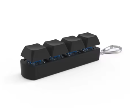 4Keys Button Keycap Stress Relief Adult Fidget Toy Keychain 4 Keys Keyboard Fidget Gadgets Toys DIY Keyboard Keychain Toys